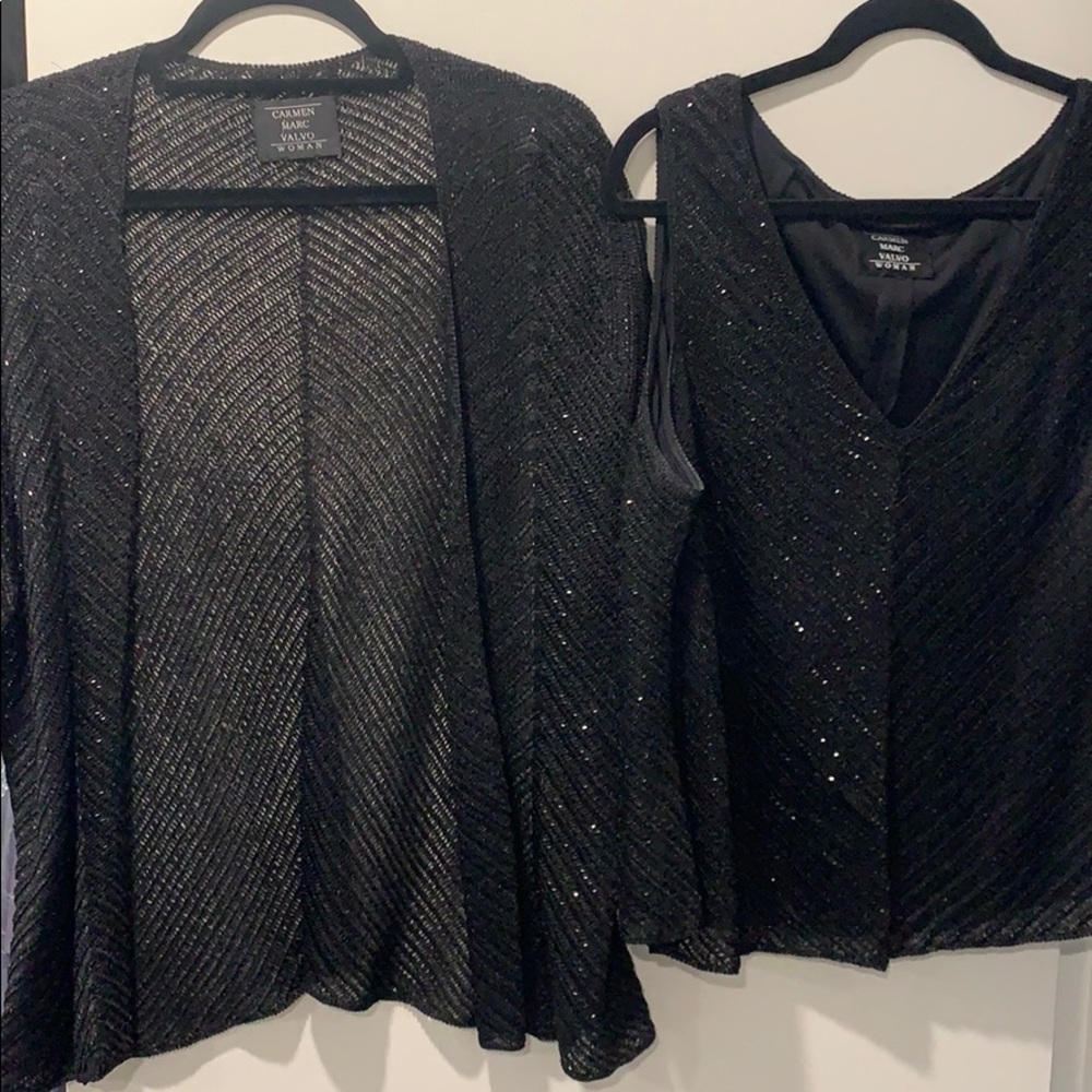 Plus size Carmen Marc Valvo tank /jacket